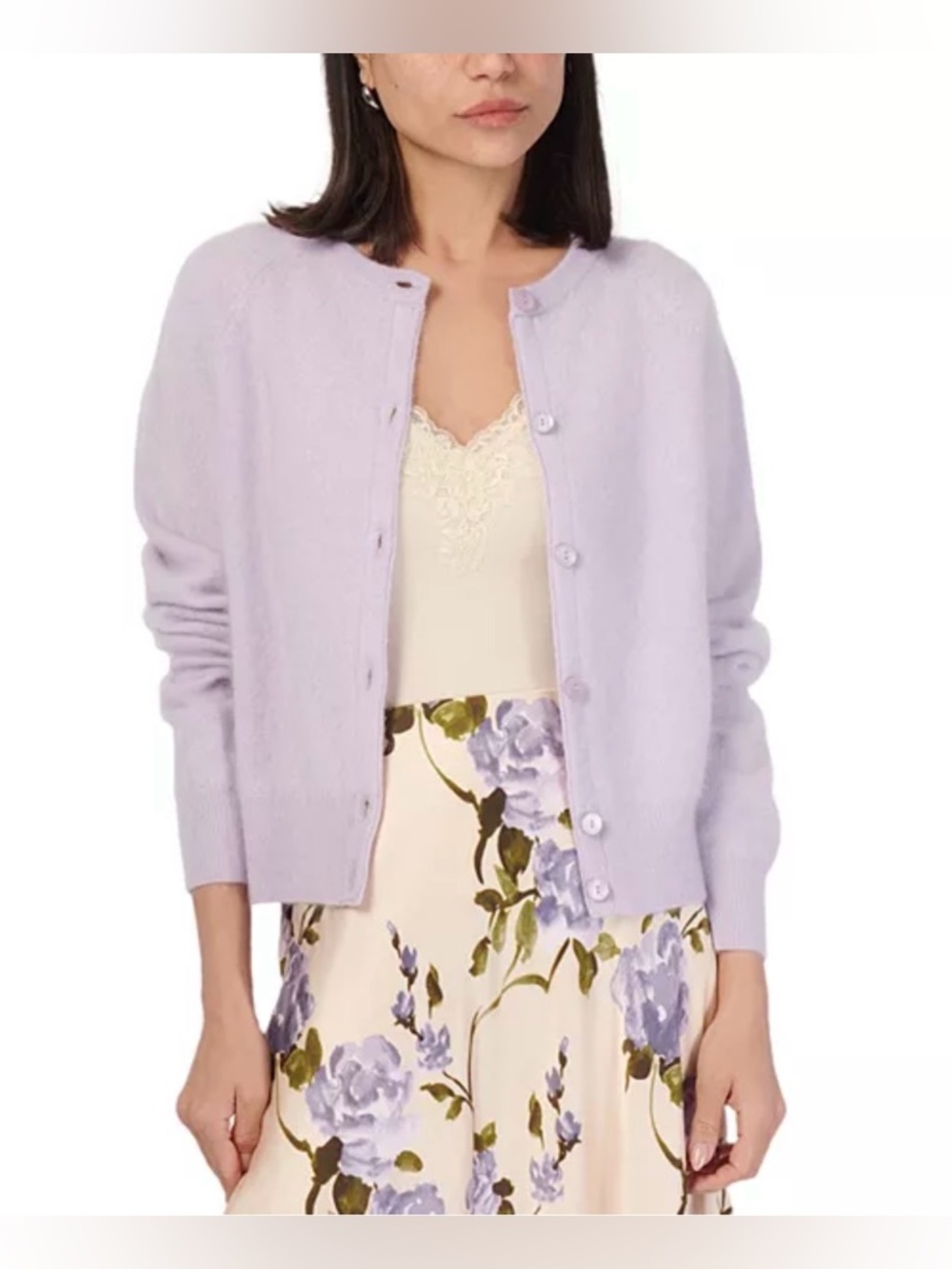 NEW CAMI NYC Dorian 100% Cashmere Cardigan Moonflower Purple
